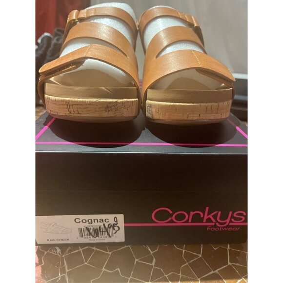 Corkys Shoes - nwt in box corkys brown leather wedge heel sandals